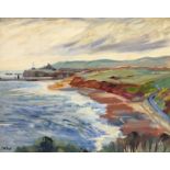 Joan M Pook (British 1927-2011): 'Whitby' from Lythe Bank, oil on board signed, title label verso 34