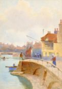 James Alfred Aitken (British 1846-1897): 'Whitby Harbour', watercolour signed, titled and dated 1876