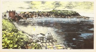Peter Maslin (British Contemporary): The Spa and South Bay Scarborough, limited edition coloured lit