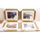 After Thomas Kinkade (American 1958-2012): Cottage and River scenes, set of six colour prints 28cm x