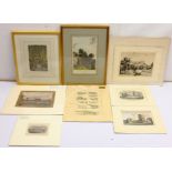Collection of mostly 19th century engravings and lithographs including 'A Row in the Play Ground' af