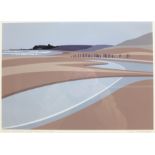 Ian Mitchell (British Contemporary): 'Sandsend Beach Towards Whitby', limited edition digital lithog