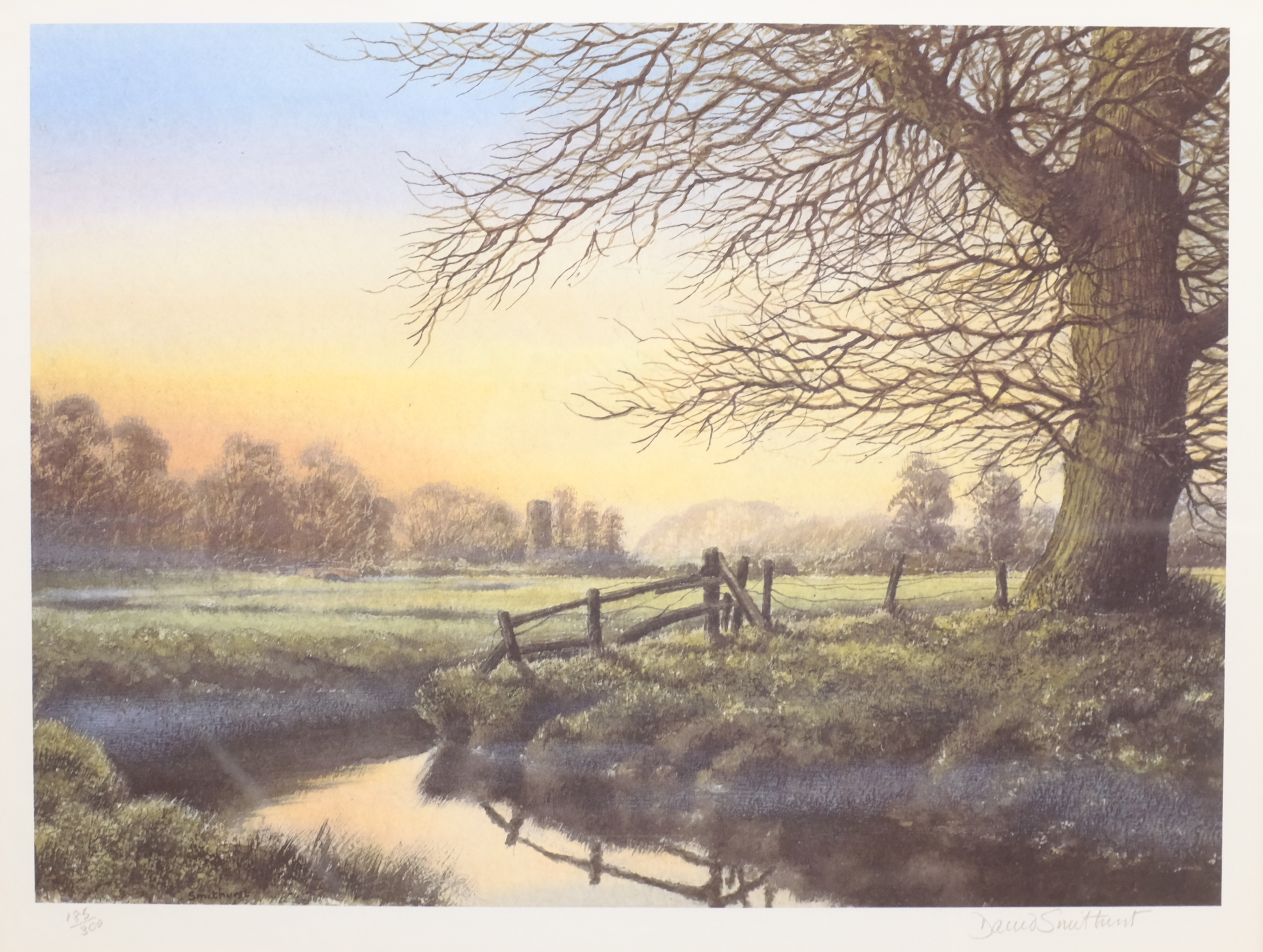 David Smithurst (British 1942-2001): Pastoral Landscape, limited edition colour print signed and num