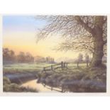 David Smithurst (British 1942-2001): Pastoral Landscape, limited edition colour print signed and num