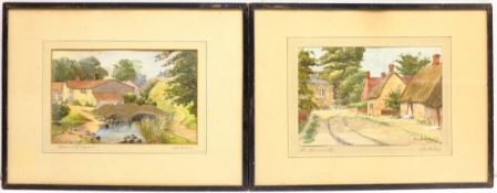 G Humphries (British early 20th century): 'Harworth Yorkshire', pair watercolours signed, titled on