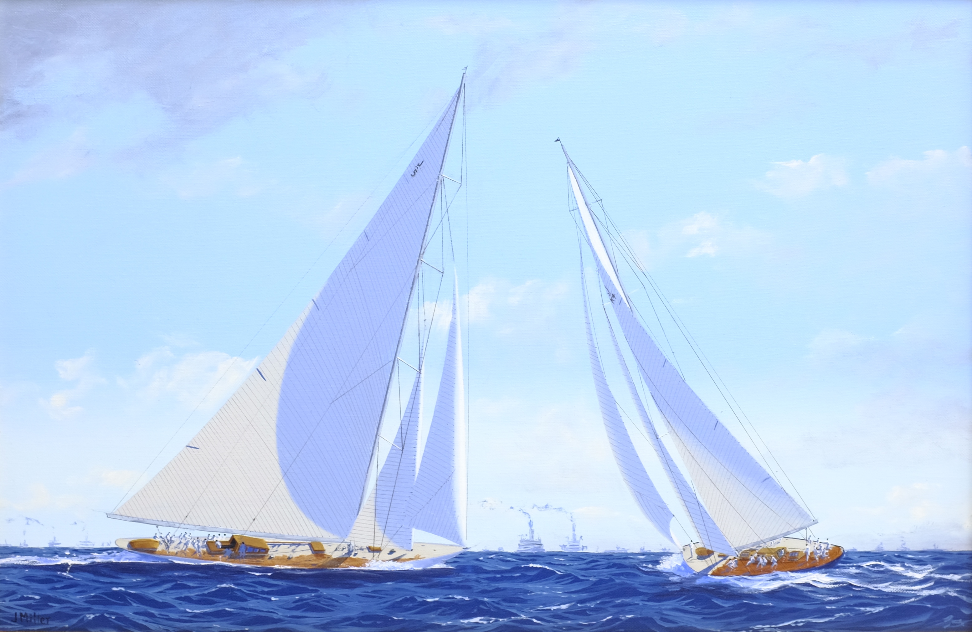 James Miller (British 1962-): 'Rainbow' & 'Endeavour' in the America's Cup Series 15th challenge 193