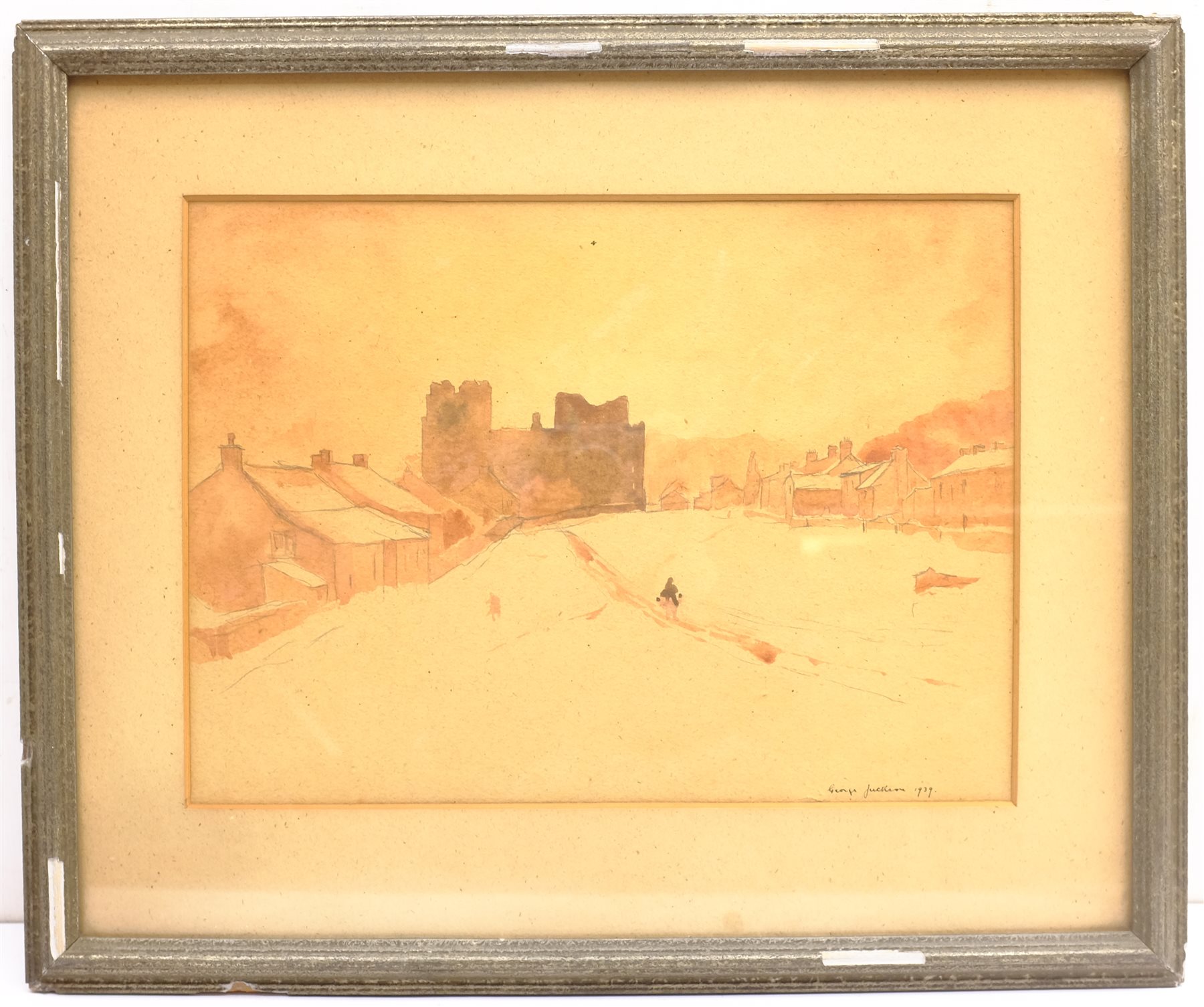 George Jackson (British 1898-1974): Castle Bolton in the Snow, watercolour signed and dated 1939, 27 - Image 3 of 3