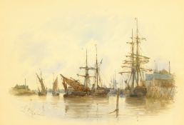 Robert Malcolm Lloyd (British 1859-1907): 'Shoreham Harbour', watercolour signed, titled and dated 1