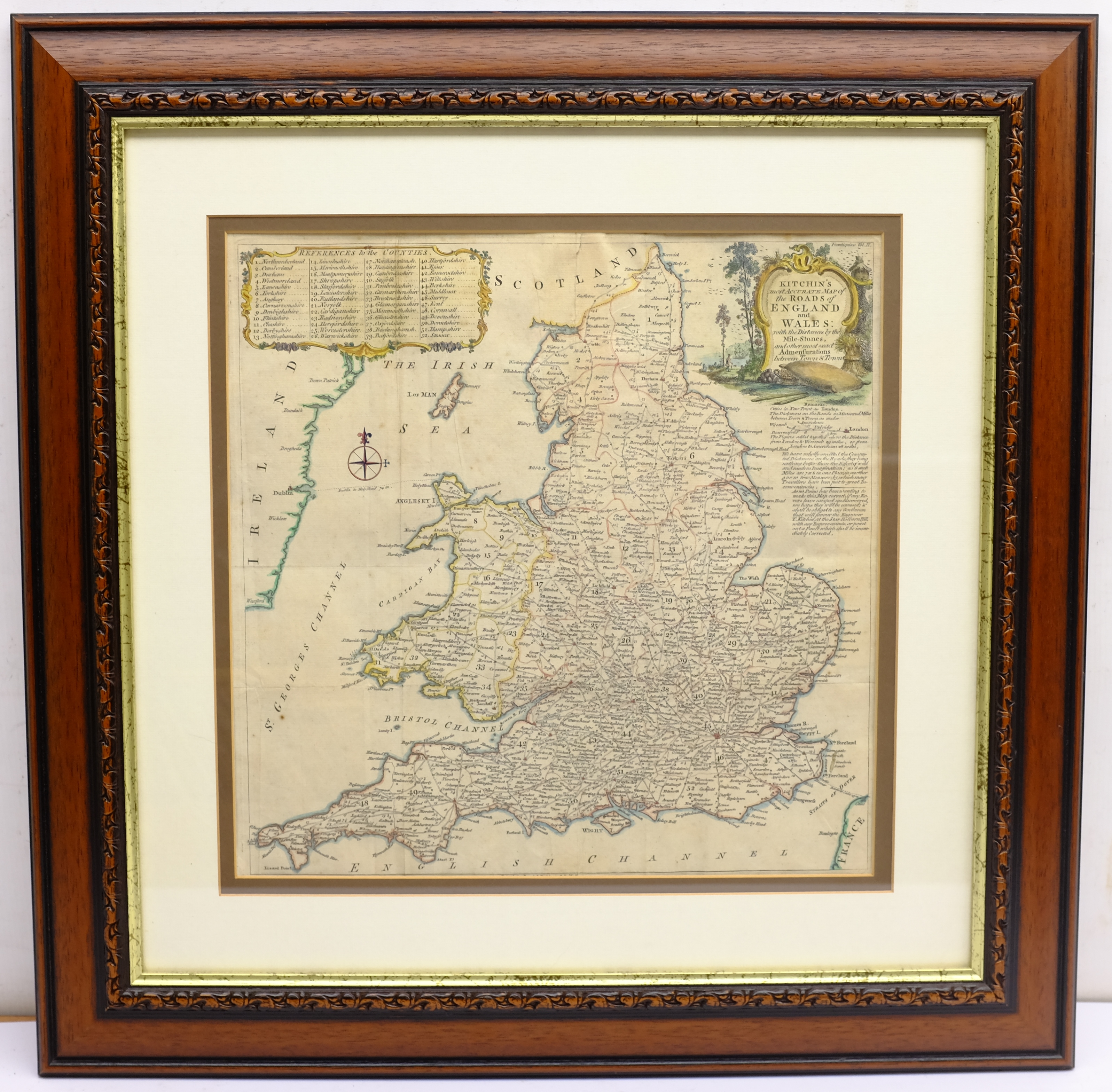 Thomas Kitchin (British 1719-1784): 'Most Accurate Map of the Roads of England and Wales with the Di - Image 4 of 4
