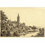 Wilfred Crawford Appleby (Scottish 1889-1954): 'Glasgow University', etching signed and titled in pe