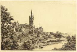 Wilfred Crawford Appleby (Scottish 1889-1954): 'Glasgow University', etching signed and titled in pe