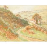 V Walton (British early 20th century): 'Staintondale' near Scarborough, watercolour signed and dated
