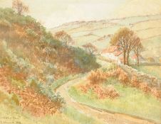V Walton (British early 20th century): 'Staintondale' near Scarborough, watercolour signed and dated