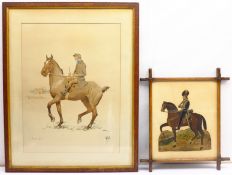 After Edward Algernon Stuart Douglas (British 1850-1920): 'A Rough Rider', colour lithograph 53cm x