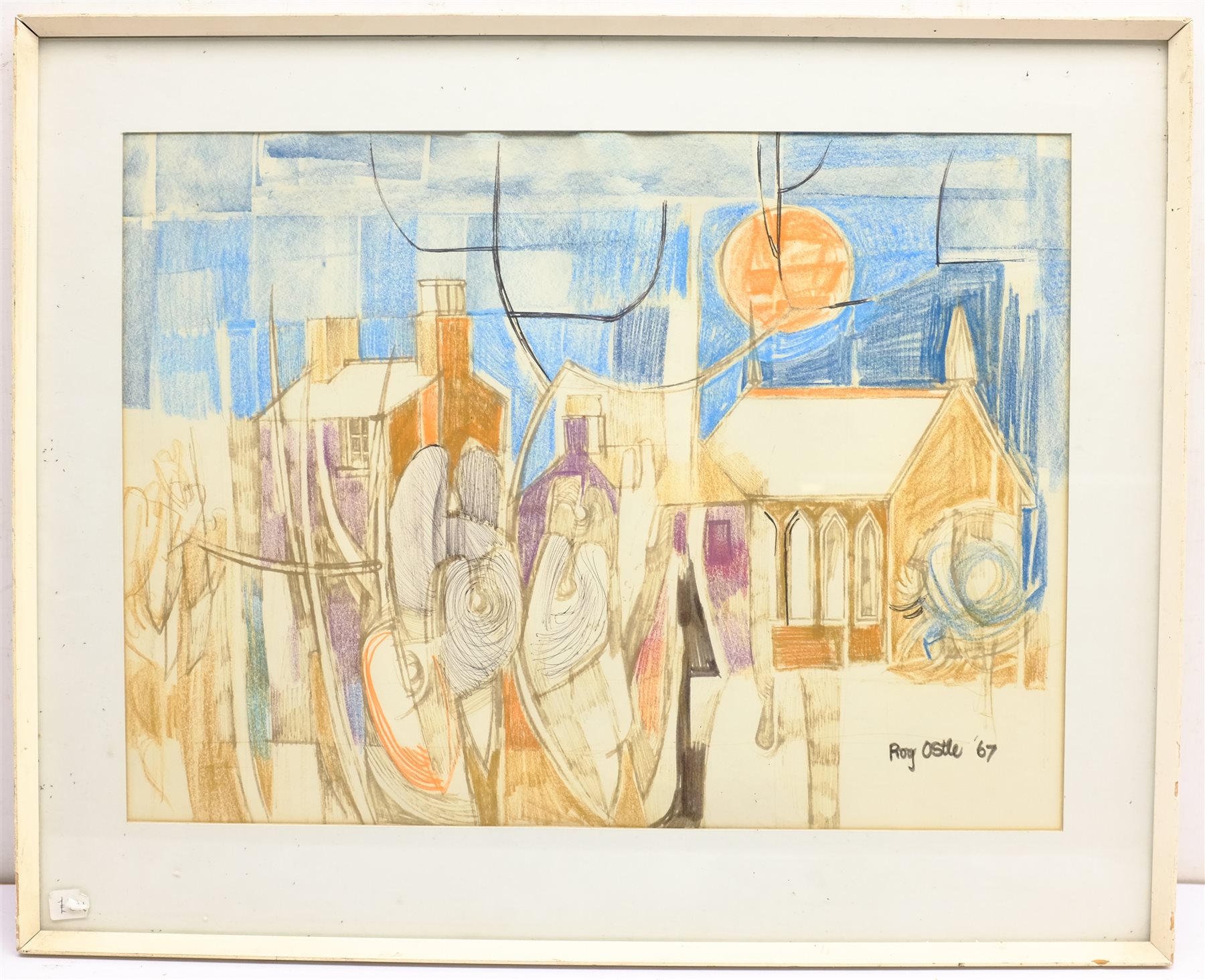 Roy Ostle (British 1930-1992); 'Towards Bethesda', mixed media signed and dated '67, titled signed a - Image 3 of 4