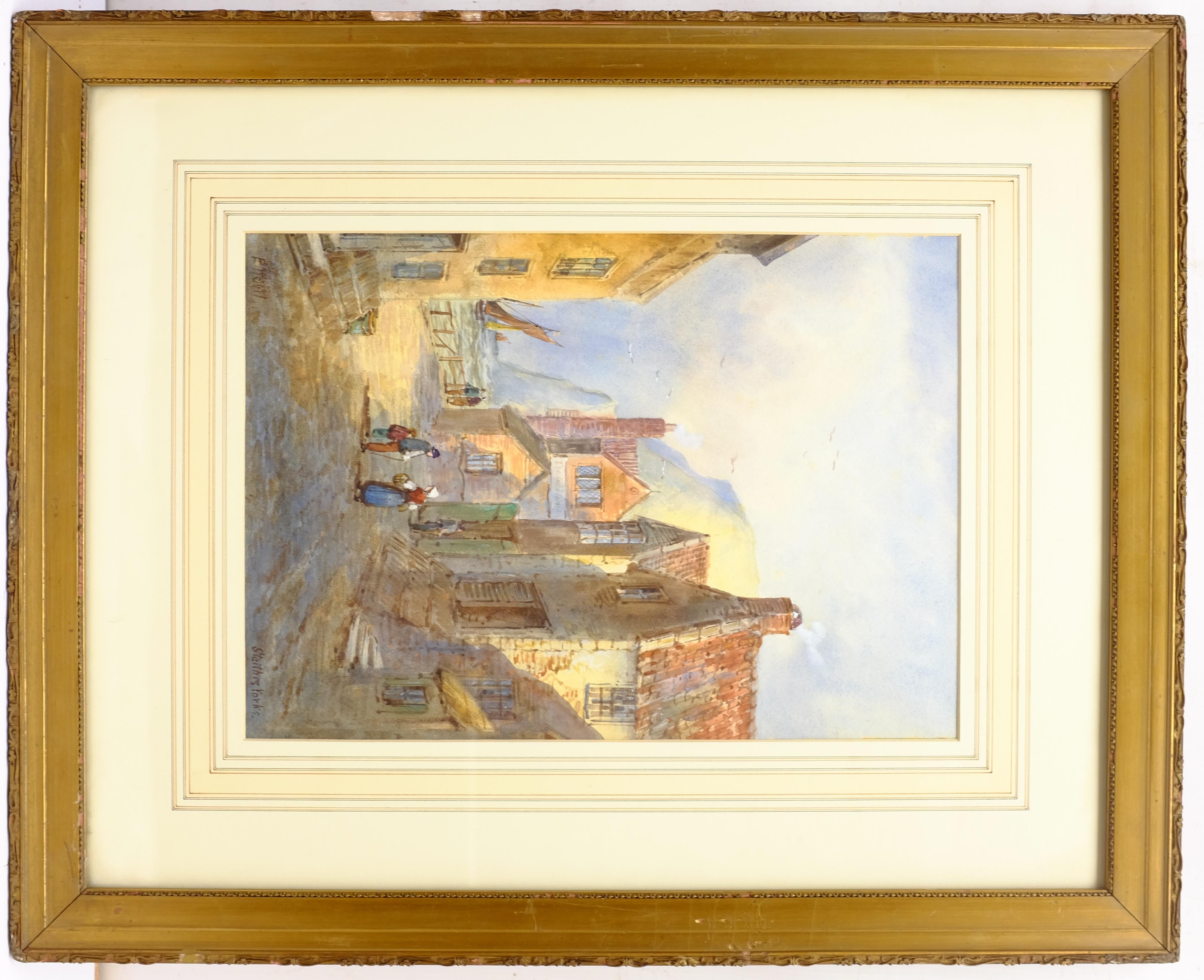 Edward Nevil (British fl.1880-1900): The Cod and Lobster 'Staithes', watercolour signed and titled 3 - Image 4 of 4
