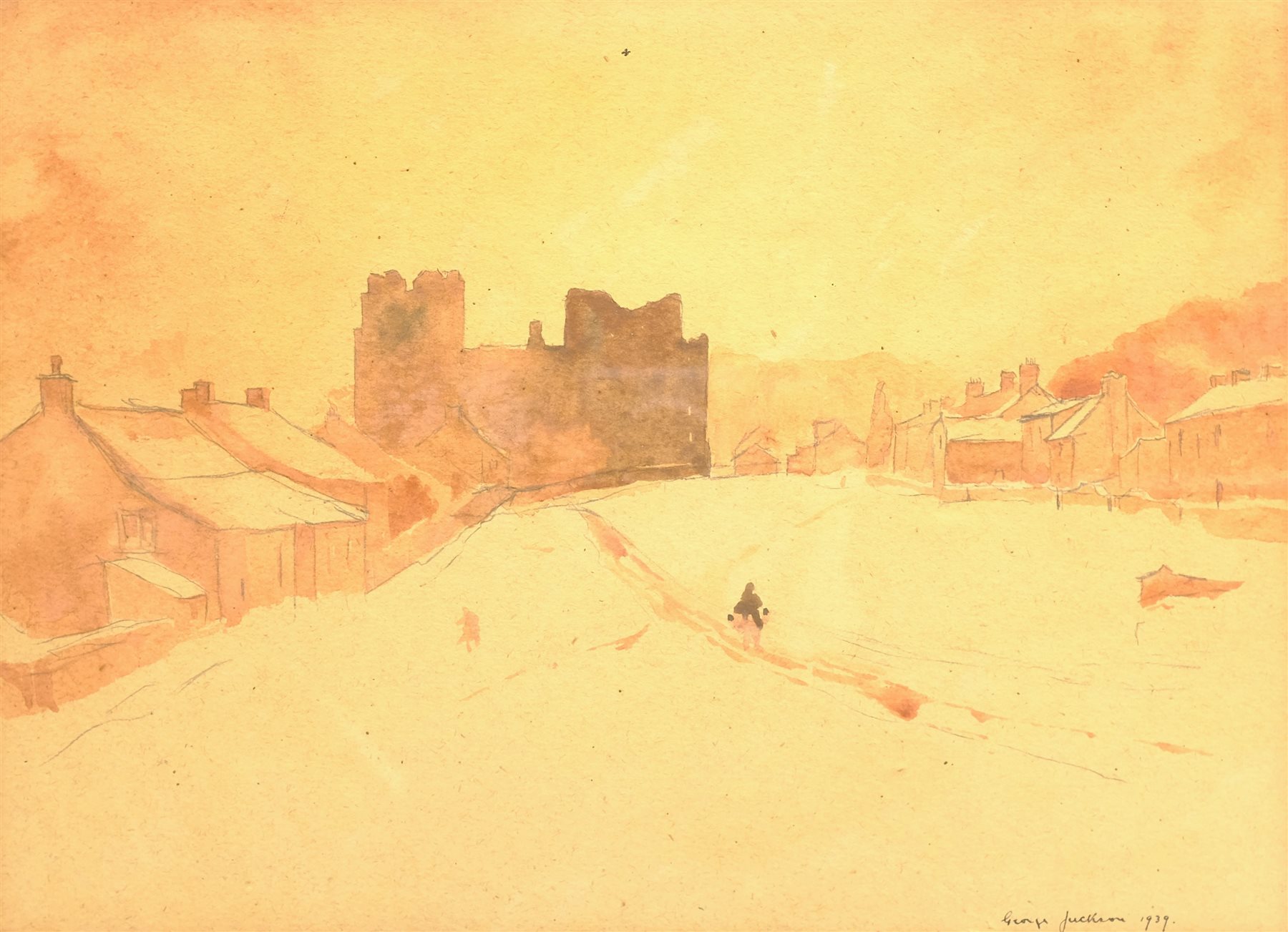 George Jackson (British 1898-1974): Castle Bolton in the Snow, watercolour signed and dated 1939, 27 - Image 2 of 3