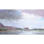 Christopher John Assheton-Stones (British 1947-1999): Sailing on the Lake, pastel unsigned 38cm x 64