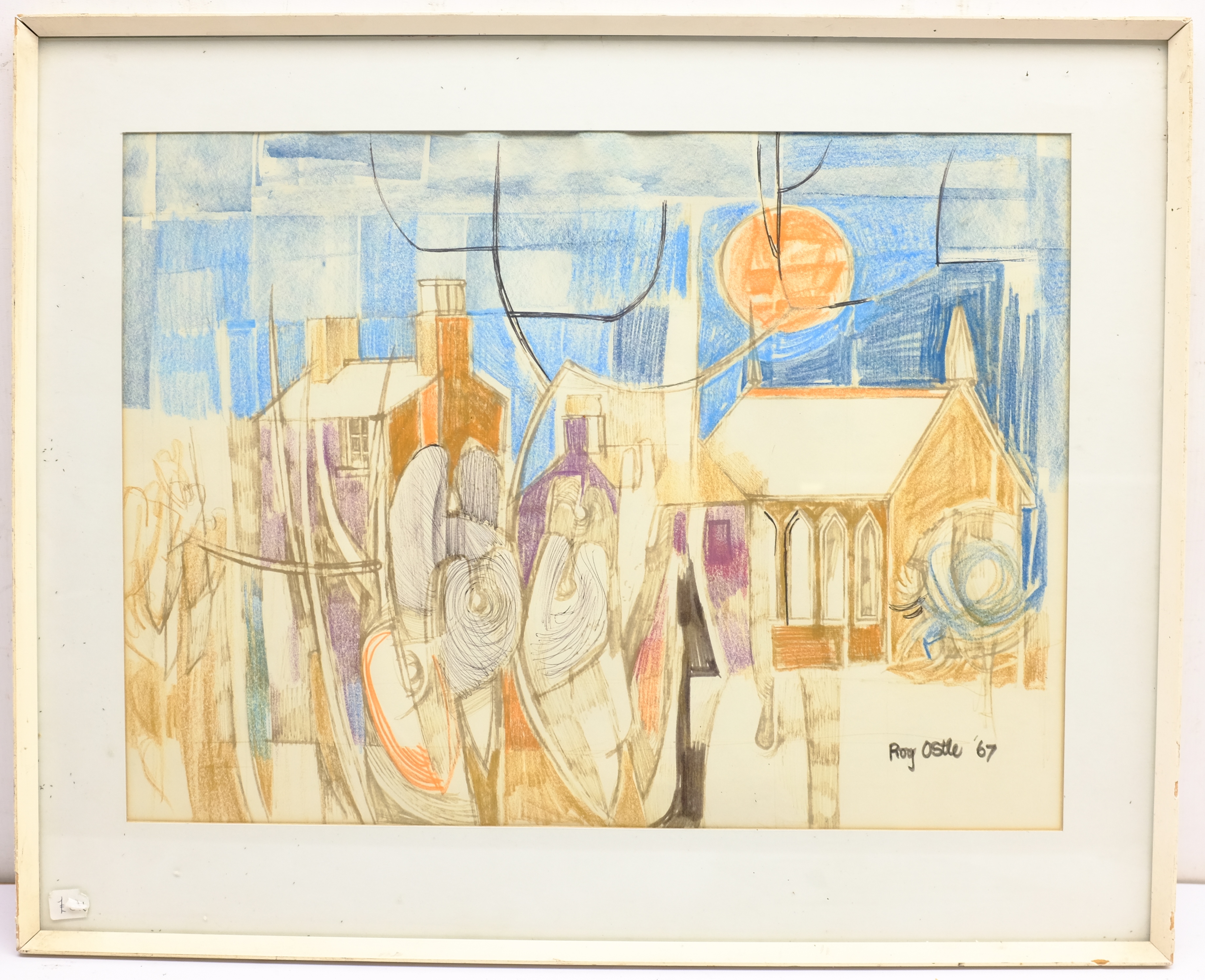 Roy Ostle (British 1930-1992); 'Towards Bethesda', mixed media signed and dated '67, titled signed a - Image 4 of 4