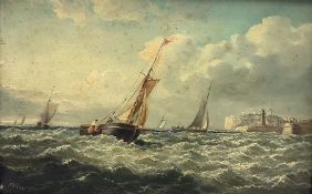 J Wilson (British 19th century): Fishing Boats off the Coast