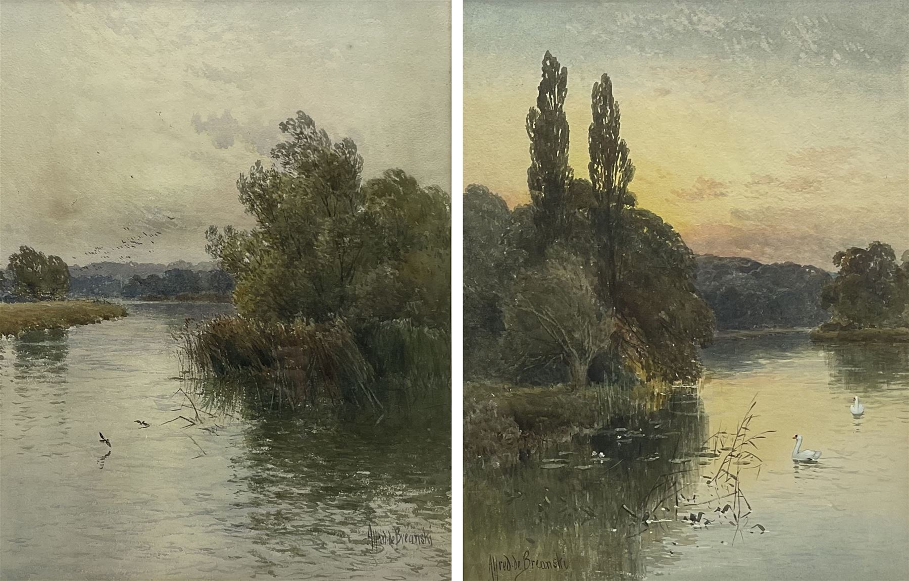 Alfred de Bréanski Snr. RBA (British 1852-1928): River Scenes