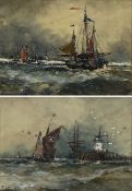 Frank Henry Mason (Staithes Group 1875-1965): 'Off the Dutch Coast' & 'Leaving Calais'