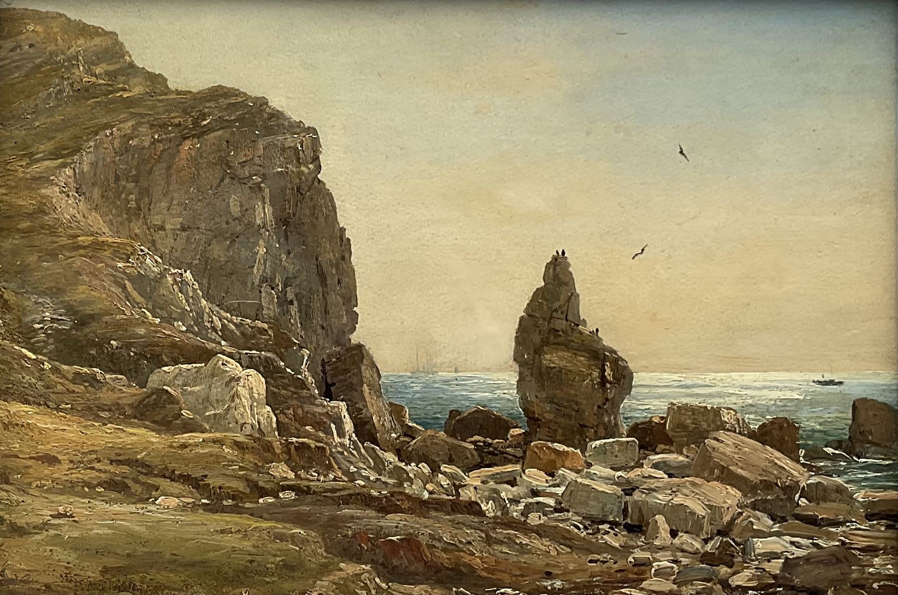 Attrib. John Brett ARA (British 1831-1902): 'Coast Cornwall'