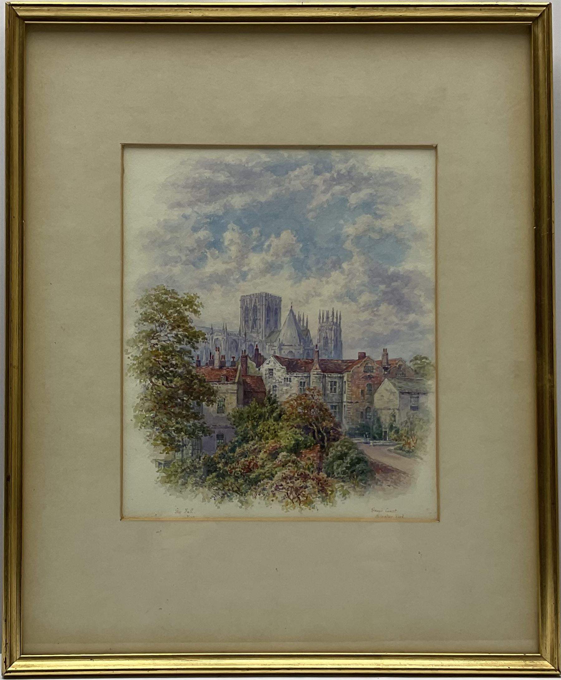 George Fall (British 1845-1925): 'Gray's Court & Minster York' - Image 2 of 4