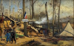 Eugène Louis Gillot (French 1867-1925): WWl French Troop Camp 'Joffreville'