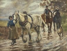 James William Booth (Staithes Group 1867-1953): Bringing Home the Horses