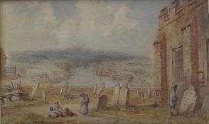 George Weatherill (British 1810-1890): View of St. Hilda's Churchyard Whitby looking towards Larpool