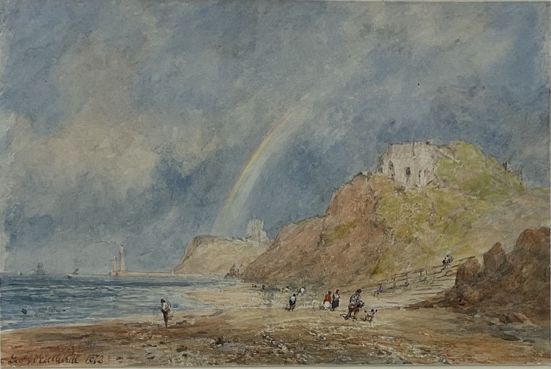 George Weatherill (British 1810-1890): Rainbow over Whitby