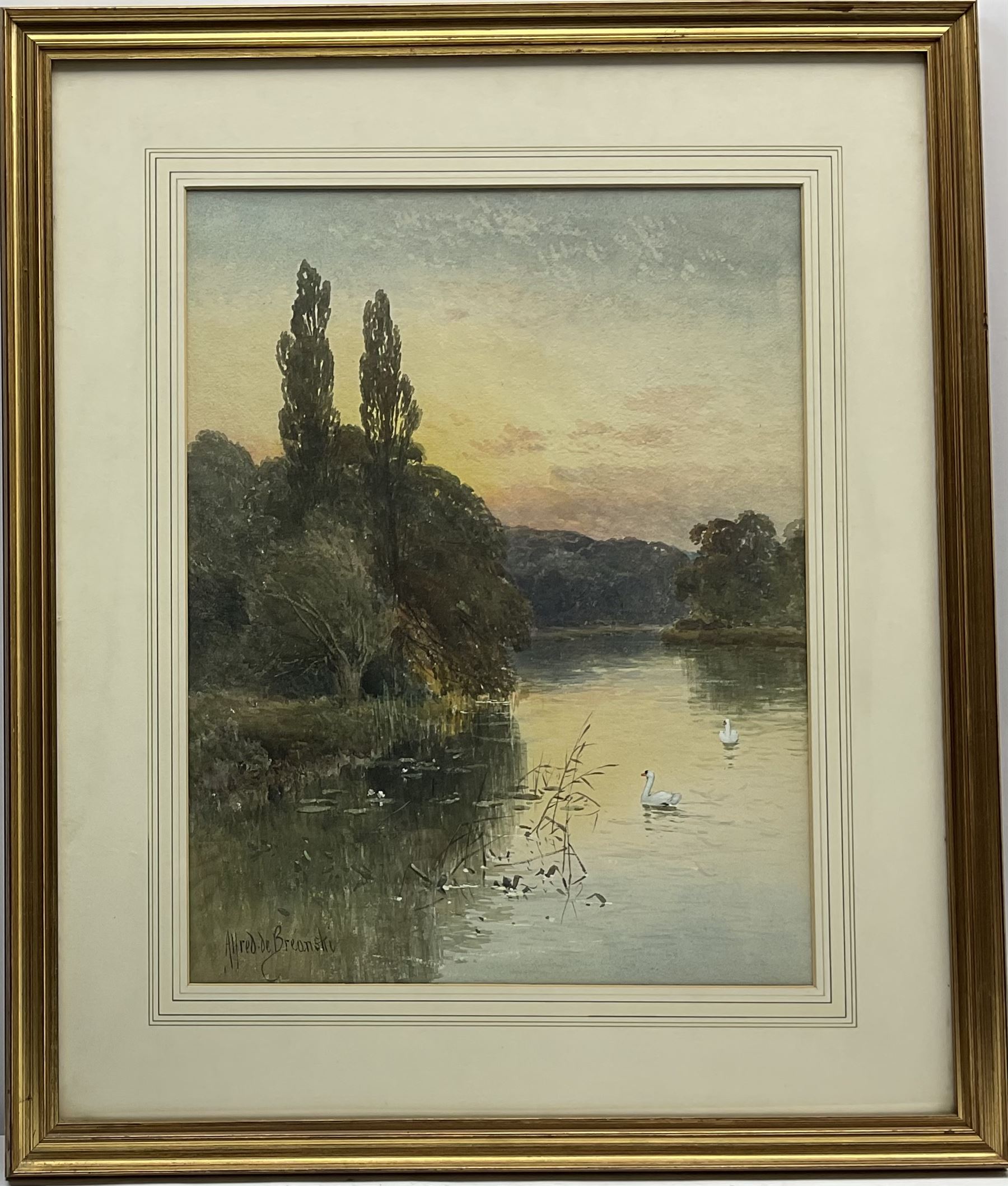 Alfred de Bréanski Snr. RBA (British 1852-1928): River Scenes - Image 4 of 6