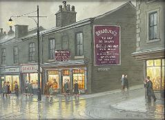 Steven Scholes (Northern British 1952-): 'The Original Eccles Cake Shop' Eccles 1962