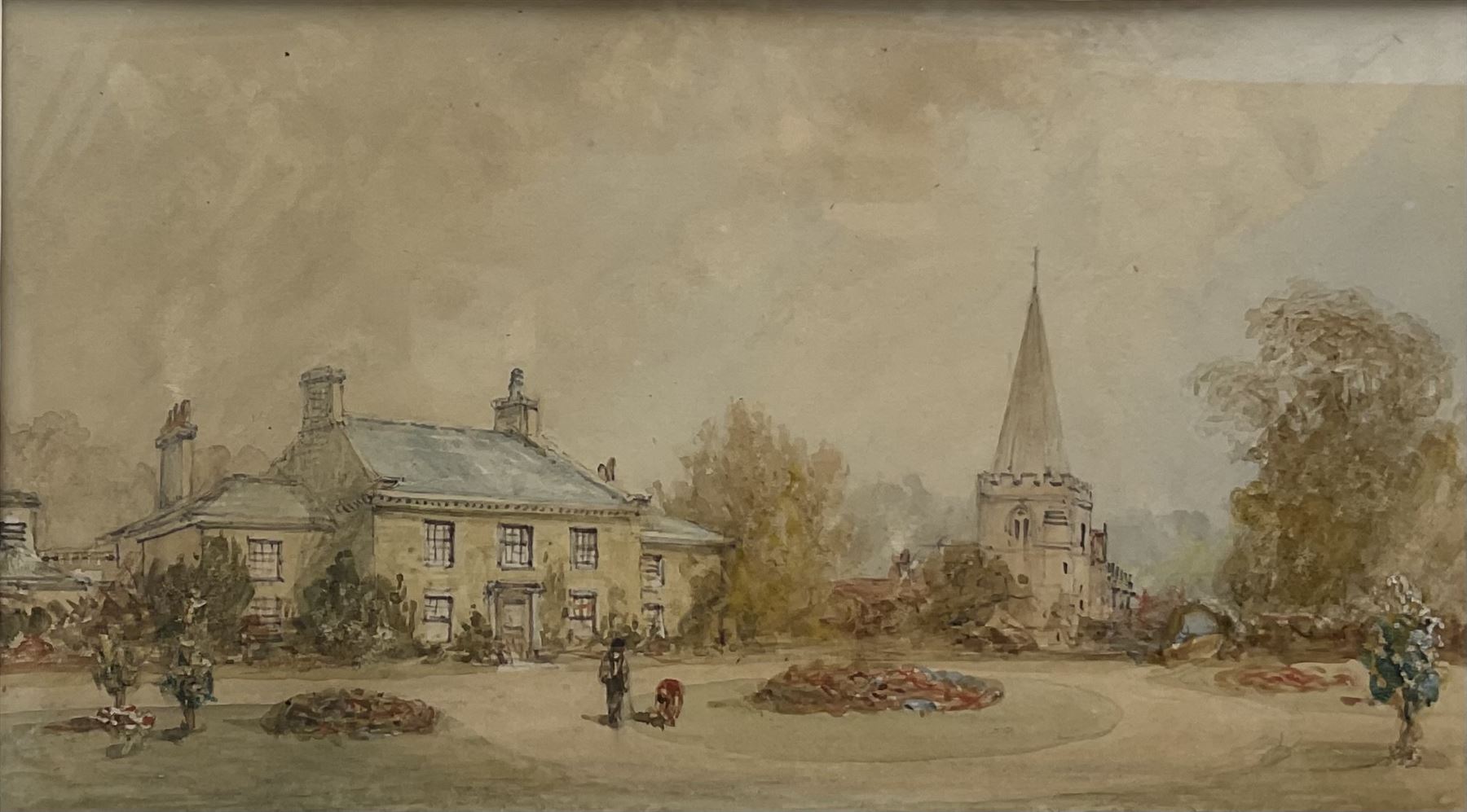 George Weatherill (British 1810-1890): Low Hall and Church Hackness Nr. Scarborough