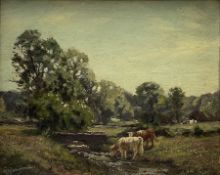 John Rathbone Harvey (British 1862-1933): Cattle Watering