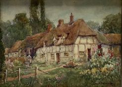 James W Milliken (British 1887-1930): Thatched Cottages