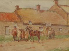 John Atkinson (Staithes Group 1863-1924): The Wheatsheaf Inn Egton Nr. Whitby