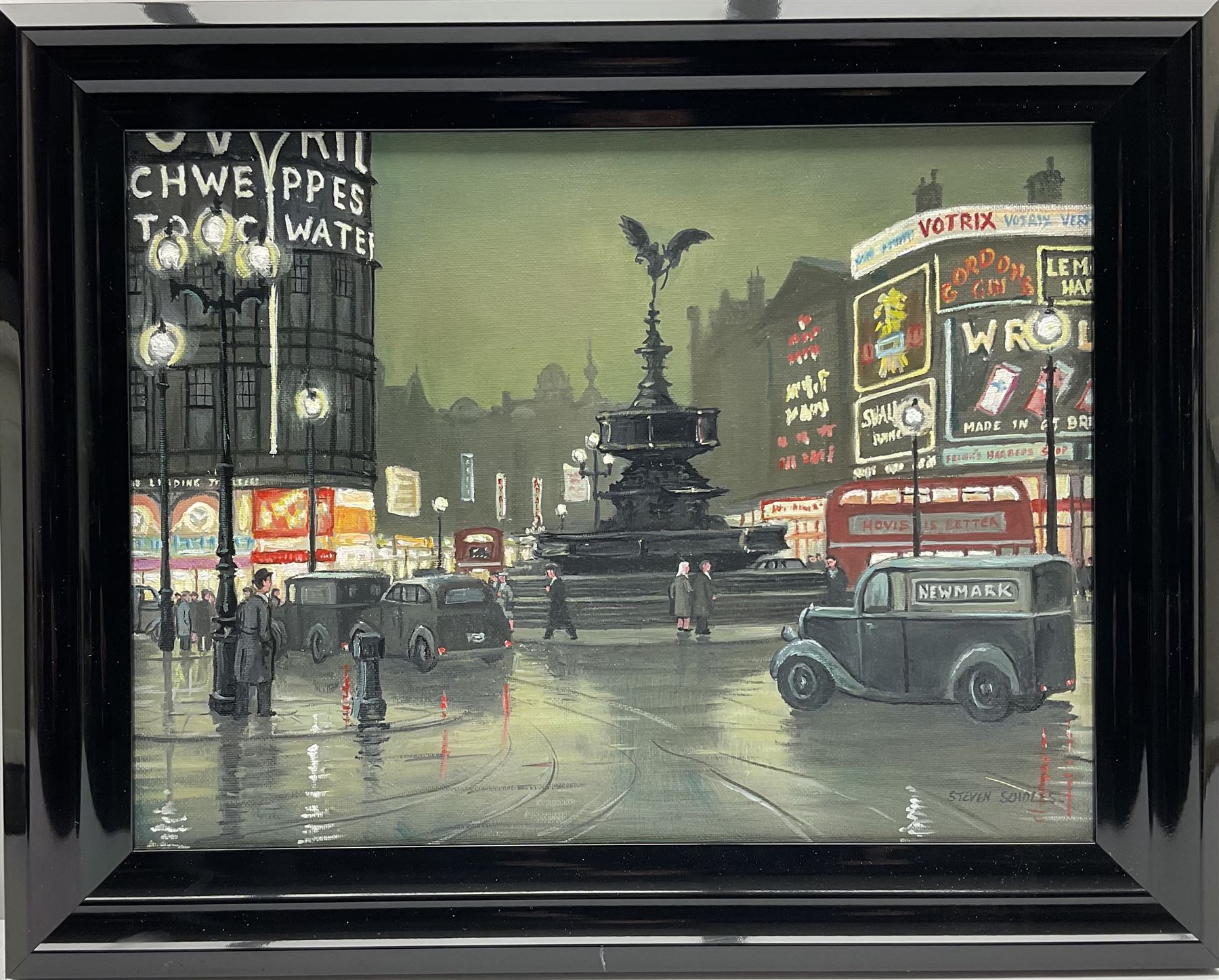 Steven Scholes (Northern British 1952-): 'Piccadilly Circus London 1958' - Image 2 of 4
