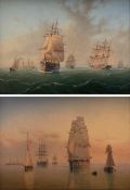 William Frederick Settle (British 1821-1897): British Men o' War other Sail and Steam Vessels in Tur