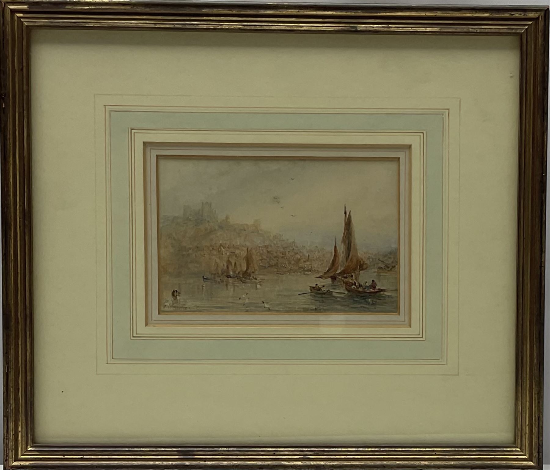 George Weatherill (British 1810-1890): Fishing Boats in the Lower Harbour Whitby - Image 2 of 4