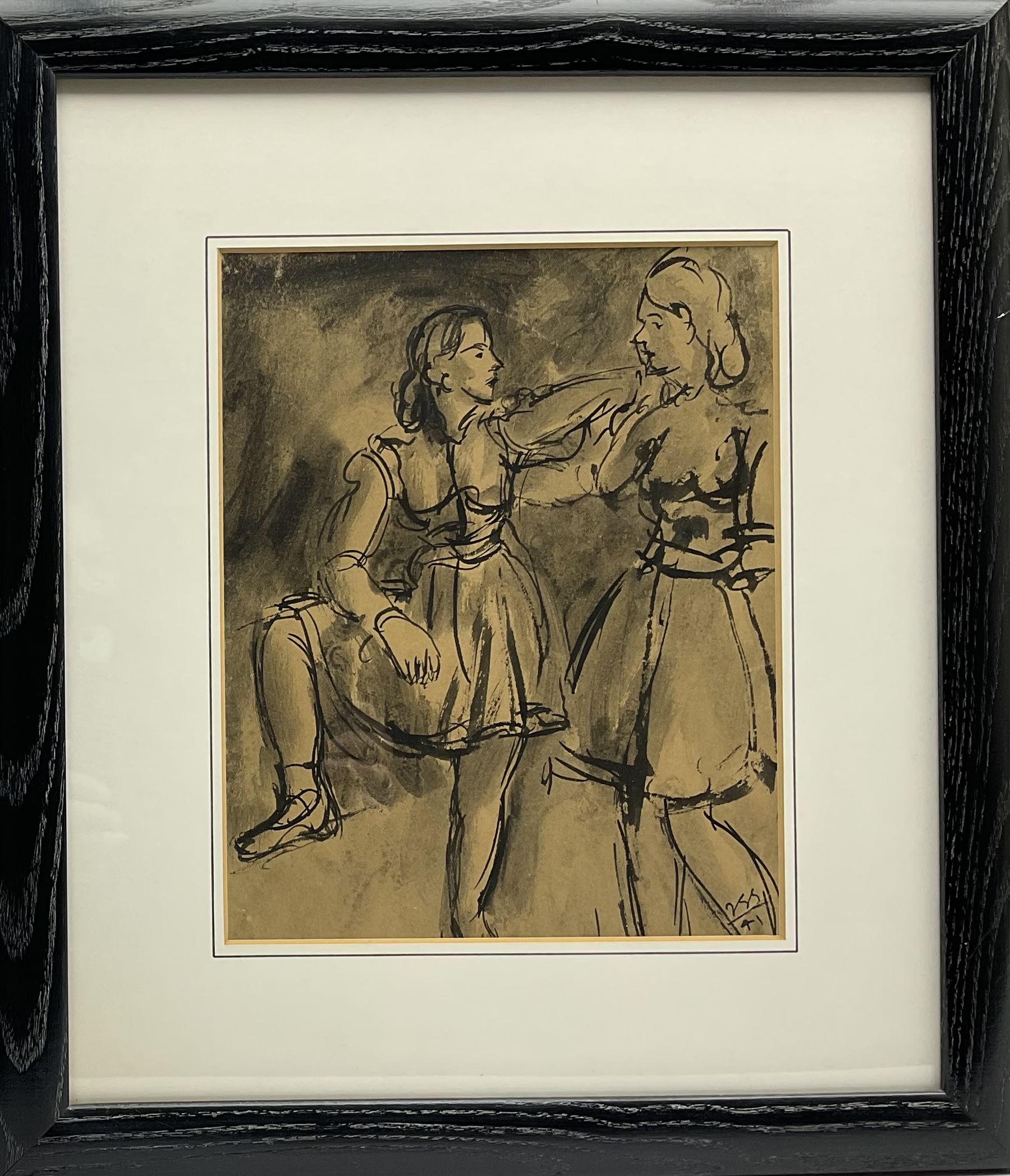 Jean-Georges (J�nos Gy�rgi) Simon (Austro-Hungarian 1894-1968): Portrait of two Girls - Image 2 of 4