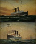 J H (Early 20th century): 'SS Cameronia' & 'SS Caledonia' - Steam Ship Portraits