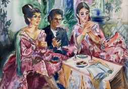 Freek van den Berg (Dutch 1918-2000): Figures at a Table