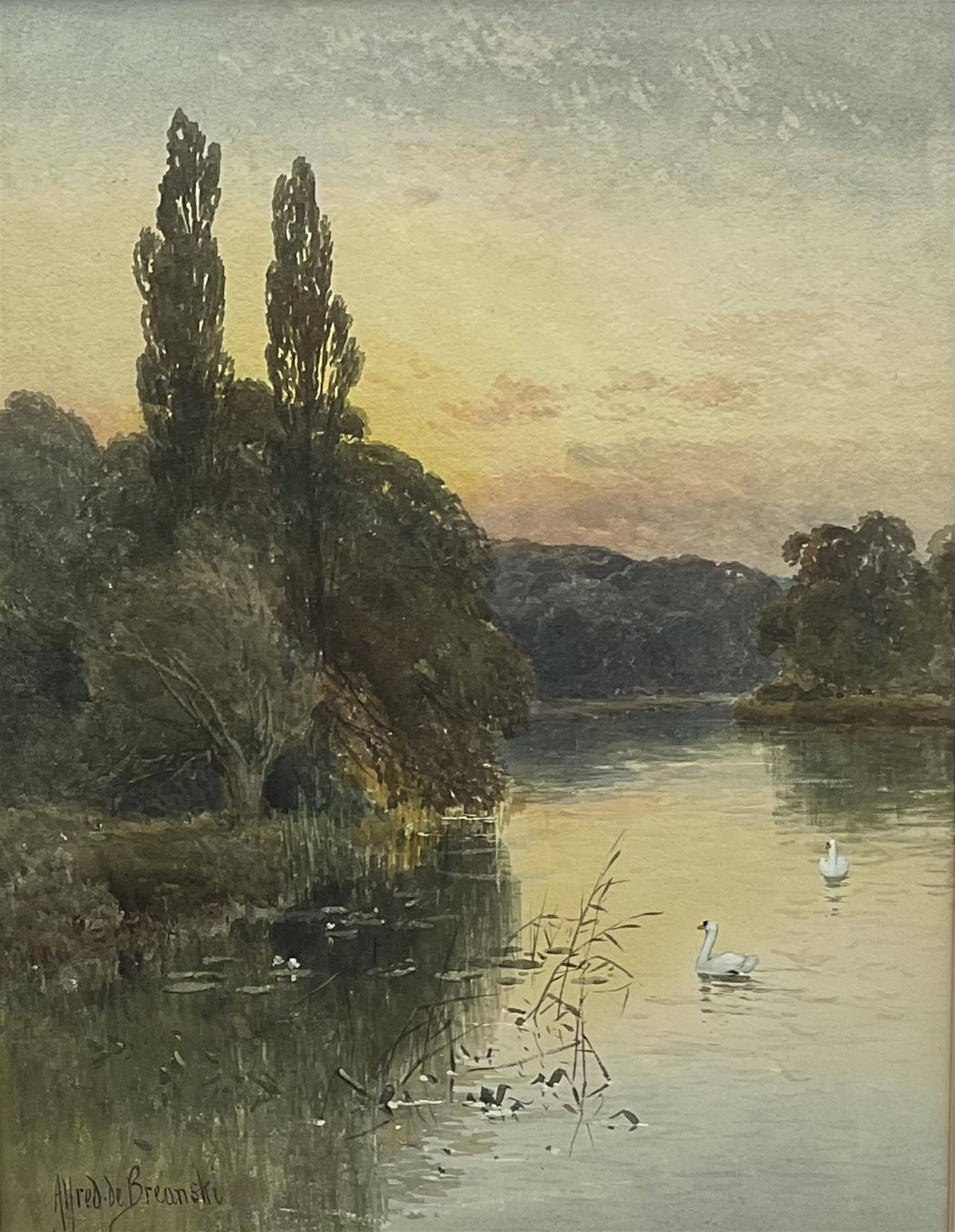 Alfred de Bréanski Snr. RBA (British 1852-1928): River Scenes - Image 2 of 6