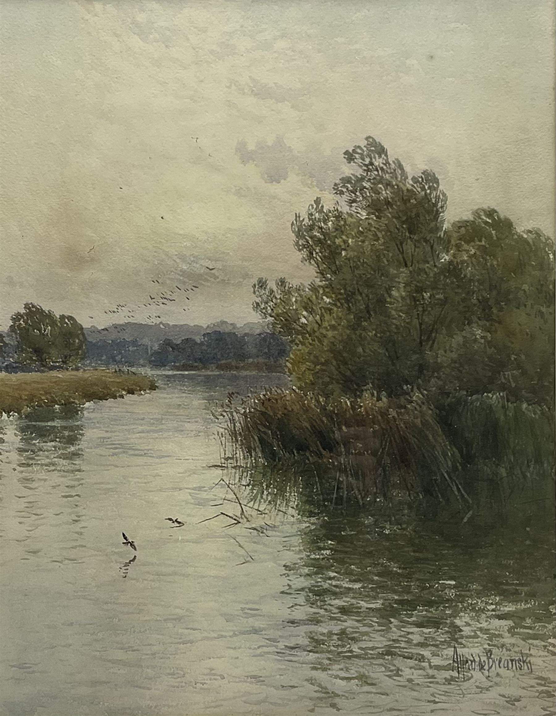 Alfred de Bréanski Snr. RBA (British 1852-1928): River Scenes - Image 3 of 6