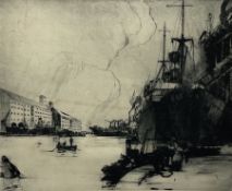 Frank Henry Mason (Staithes Group 1875-1965): 'Sunderland' Docks