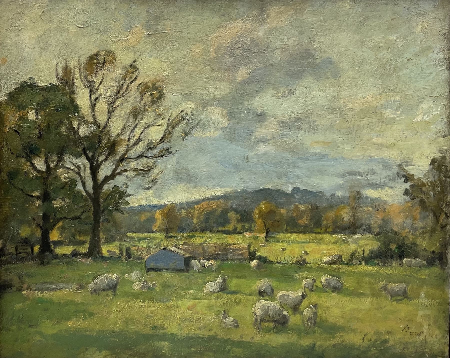 English School (Early 20th century): Sheep in Pastoral Landscape