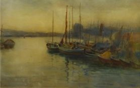 Arthur Netherwood (British 1864-1930): Fishing Boats in the Harbour