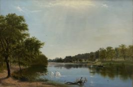 James Roberts RBA (British 1837-1909): 'Waterloo Lake Roundhay Park Leeds'